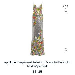 Elie Saab Sequined Floral Maxi Dress